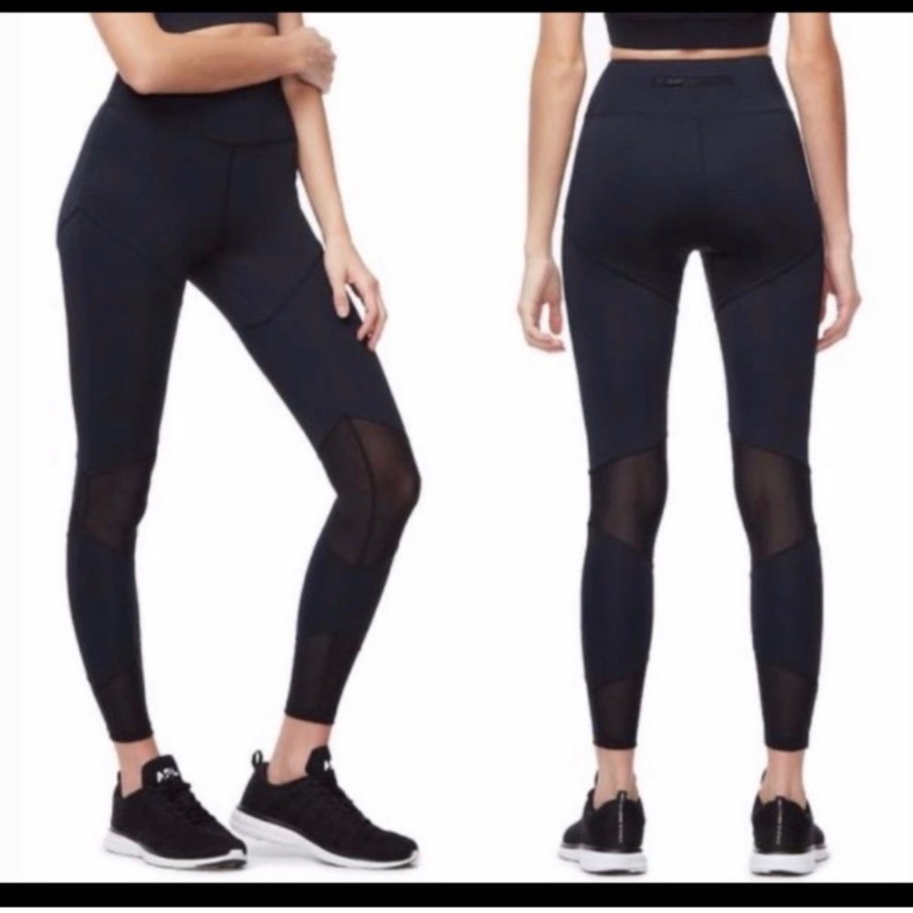 Good American Black Power Mesh Leggings Size 5  2XL